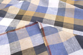 DEADSTOCK Japanese Fabric 100% Linen Check Plaid - 23 -  50cm