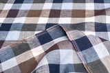 DEADSTOCK Japanese Fabric 100% Linen Check Plaid - 34 -  50cm