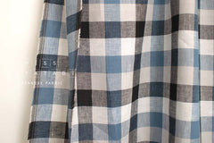 DEADSTOCK Japanese Fabric 100% Linen Check Plaid - 2 - 50cm