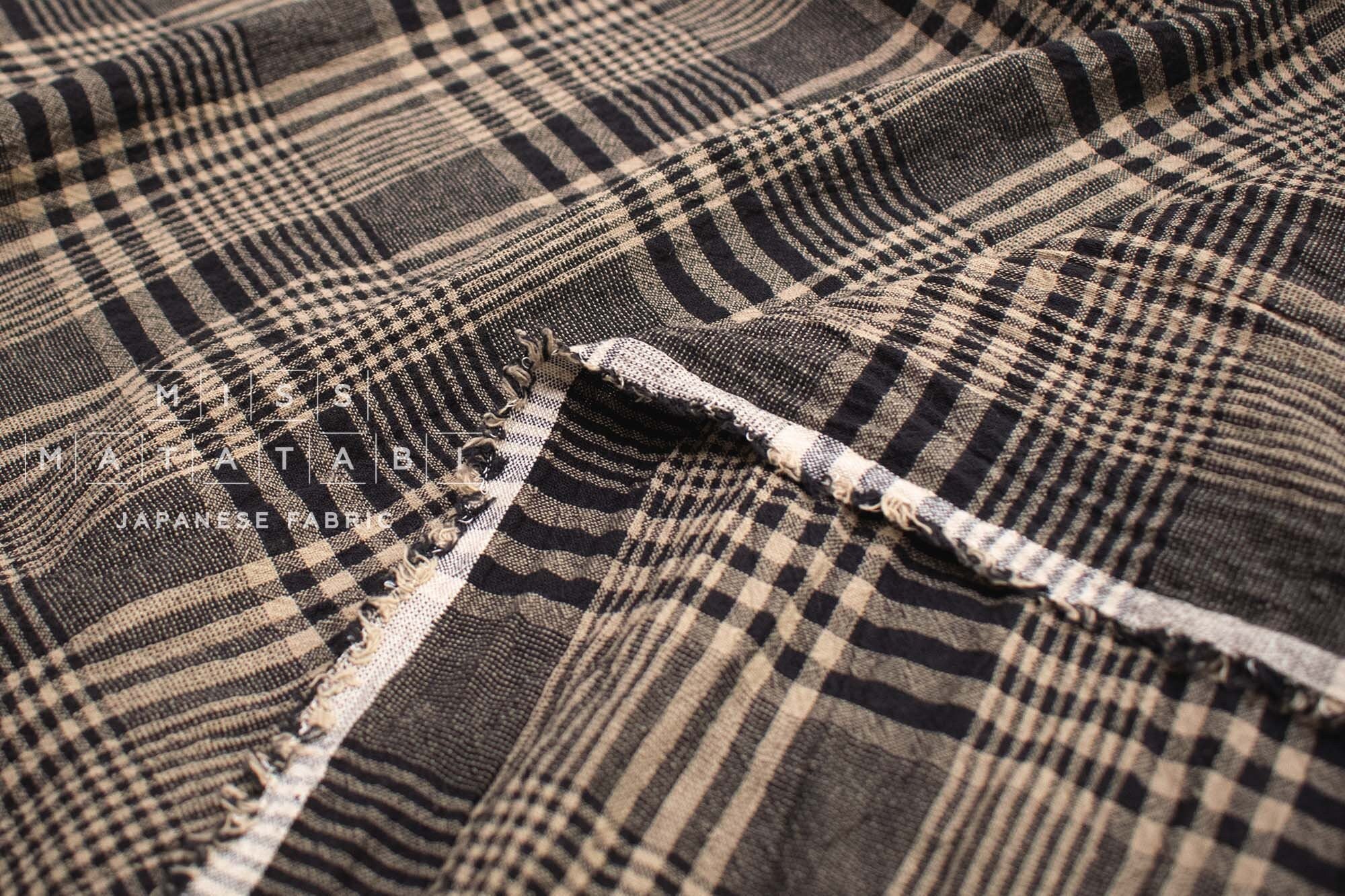 Japanese Fabric Shokunin Collection Yarn-Dyed Plaid - black - 50cm
