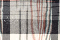 Japanese Fabric Shokunin Collection Yarn-Dyed Plaid - black, rust, grey - 50cm