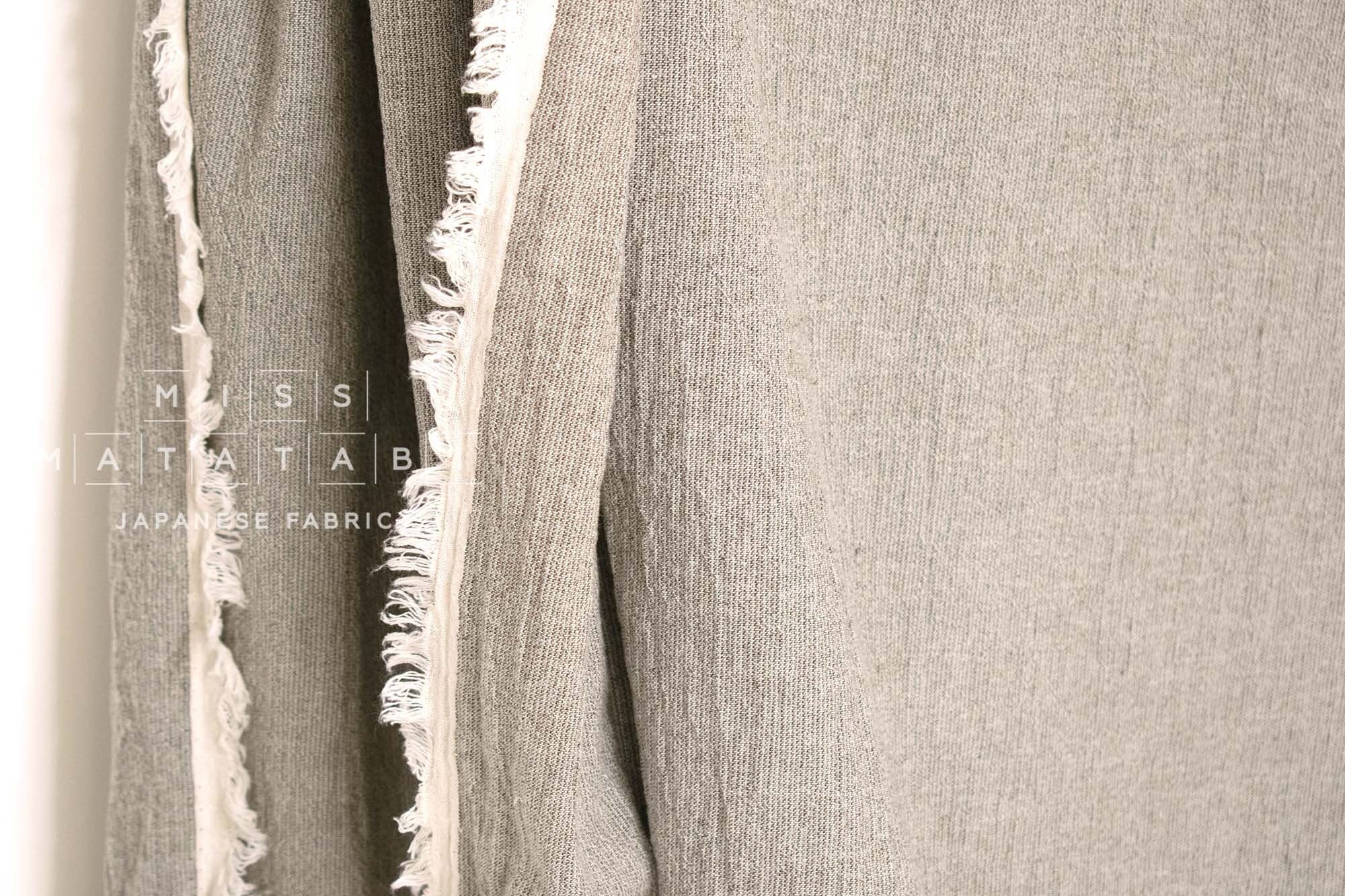 Japanese Fabric Shokunin Collection Yarn-Dyed textured cotton - brown - 50cm