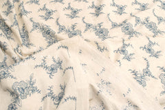 Japanese Fabric Shokunin Collection Yarn-Dyed Embroidered Linen Blend - cream - 50cm