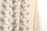 Japanese Fabric Shokunin Collection Yarn-Dyed Embroidered Linen Blend - cream - 50cm