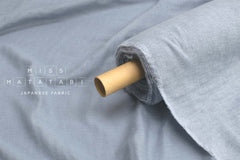 Japanese Fabric Solid Linen Blend Double Gauze - grey blue - 50cm