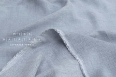 Japanese Fabric Solid Linen Blend Double Gauze - grey blue - 50cm