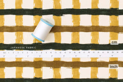 Japanese Fabric Recycled Cotton Canvas Check - C - 50cm