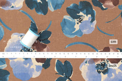 Japanese Fabric Watercolor Belinda Floral Linen Blend - E - 50cm