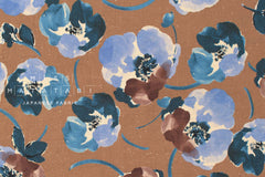 Japanese Fabric Watercolor Belinda Floral Linen Blend - E - 50cm