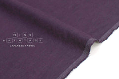 Japanese Fabric 100% washed linen - eggplant 17 - 50cm