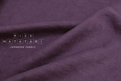 Japanese Fabric 100% washed linen - eggplant 17 - 50cm