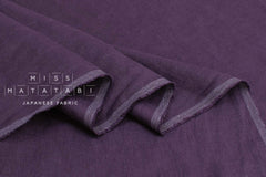 Japanese Fabric 100% washed linen - eggplant 17 - 50cm