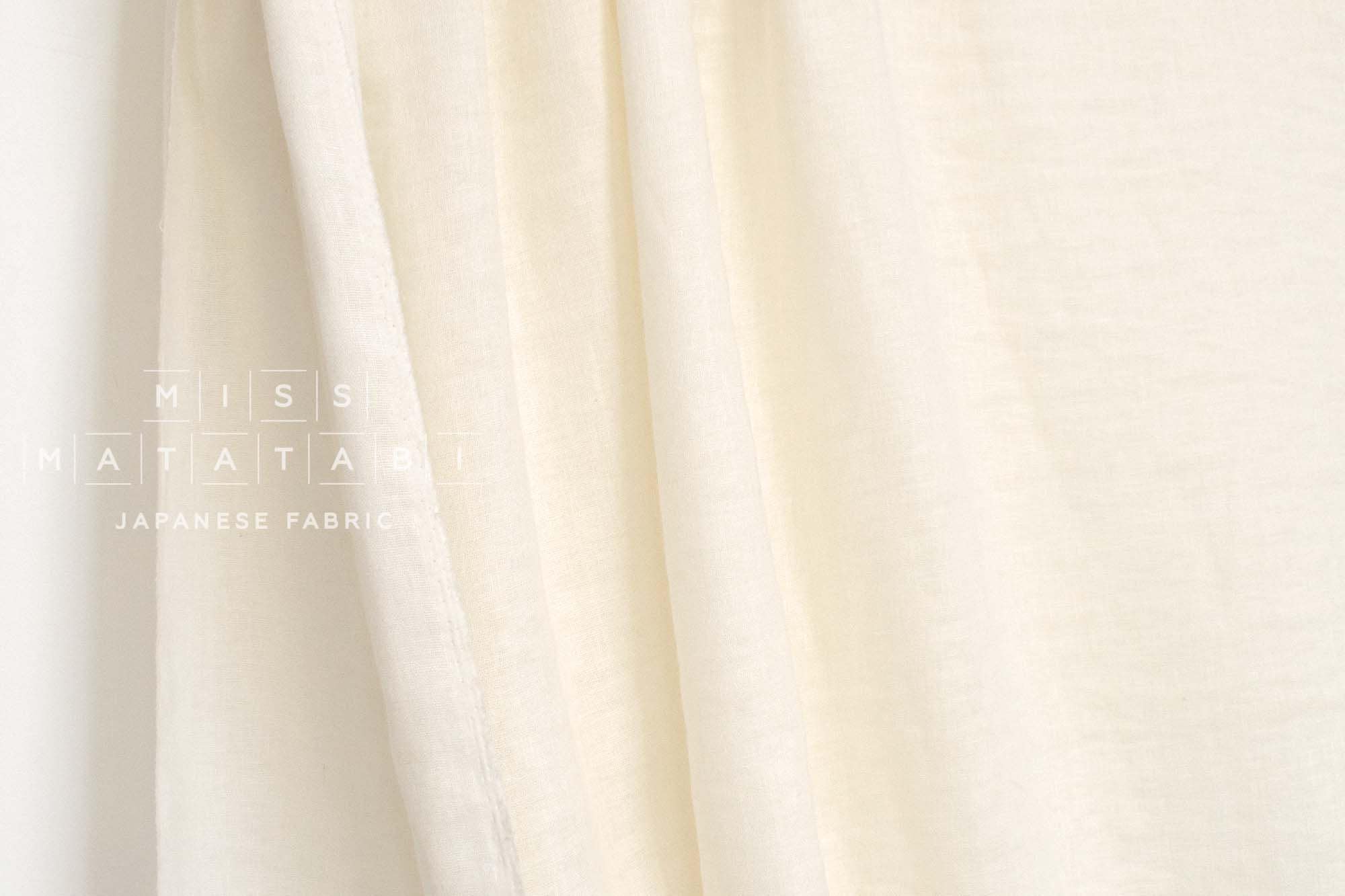 Japanese Fabric Solid Linen Blend Double Gauze - cream - 50cm