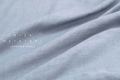 Japanese Fabric Solid Linen Blend Double Gauze - grey blue - 50cm