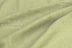 Japanese Fabric Solid Linen Blend Double Gauze - green - 50cm