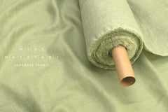 Japanese Fabric Solid Linen Blend Double Gauze - green - 50cm