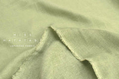 Japanese Fabric Solid Linen Blend Double Gauze - green - 50cm