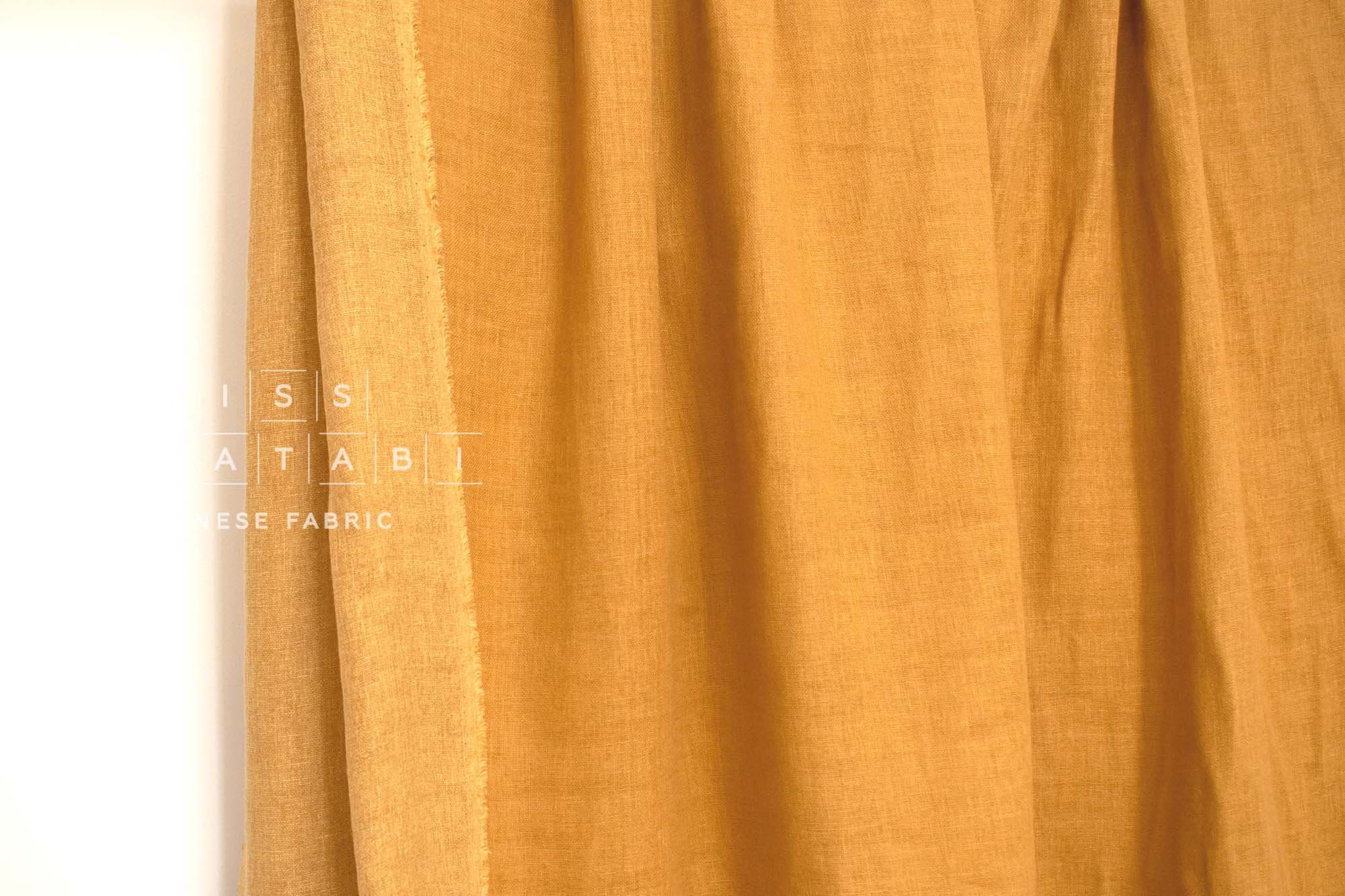 Japanese Fabric Solid Linen Blend Double Gauze - pumpkin - 50cm