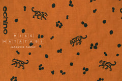 Japanese Fabric Kokka Echino Embroidered Leopard - B - 50cm