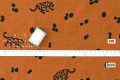 Japanese Fabric Kokka Echino Embroidered Leopard - B - 50cm