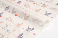Japanese Fabric Yarn Stash Kitty - cream - 50cm