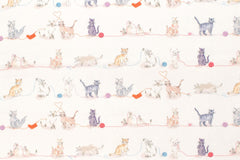 Japanese Fabric Yarn Stash Kitty - cream - 50cm