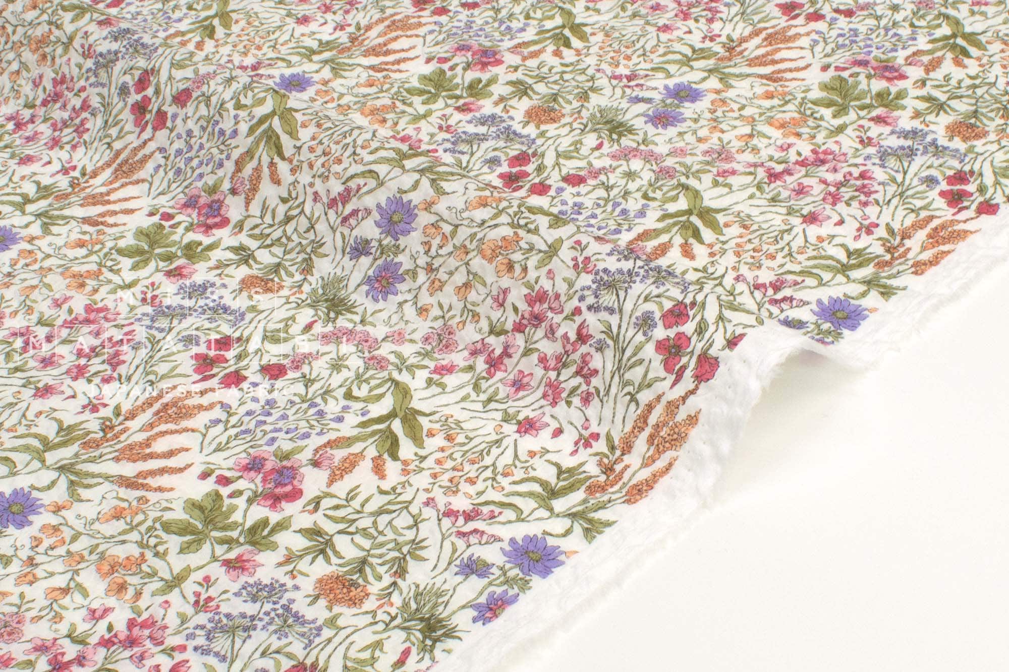 Japanese Fabric Cotton Ripple Josephine Floral - B - 50cm
