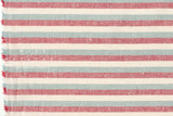 Japanese Fabric Shokunin Collection Deadstock Yarn-Dyed Slub Stripes - red - 50cm