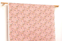 Japanese Fabric Sento Bathhouse Cats - pink - 50cm