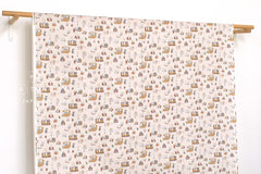 Japanese Fabric Sento Bathhouse Cats - greige - 50cm