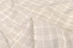 Japanese Fabric Shokunin Collection Yarn Dyed Sashiko Stitch - cream - 50cm