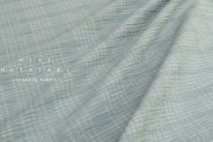 Japanese Fabric Shokunin Collection Yarn Dyed Sashiko Stitch - grey blue - 50cm