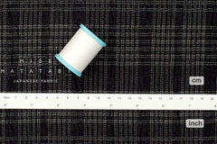 Japanese Fabric Shokunin Collection Yarn Dyed Sashiko Stitch - black - 50cm