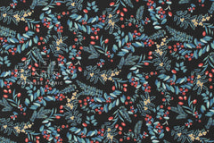 Japanese Fabric Winter Berry - black - 50cm