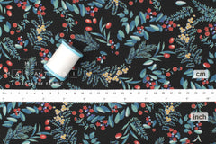 Japanese Fabric Winter Berry - black - 50cm