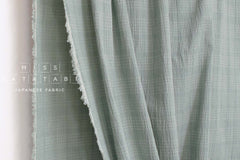 Japanese Fabric Shokunin Collection Yarn Dyed Sashiko Stitch - grey blue - 50cm