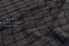 Japanese Fabric Shokunin Collection Yarn Dyed Sashiko Stitch - black - 50cm