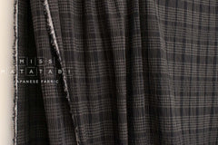 Japanese Fabric Shokunin Collection Yarn Dyed Sashiko Stitch - black - 50cm