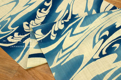 Shokunin Collection Hand-printed Chusen Japanese Yukata Fabric - shiranami - 50cm