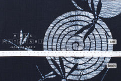Shokunin Collection Roketsu Hand-printed Japanese Yukata Fabric - Uzumaki Tombo - dark navy - 50cm