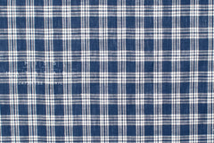 DEADSTOCK Japanese Fabric 100% Linen Check - blue - 50cm