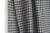 DEADSTOCK Japanese Fabric 100% Linen Check - black - 50cm