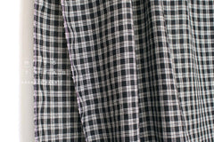 DEADSTOCK Japanese Fabric 100% Linen Check - black - 50cm