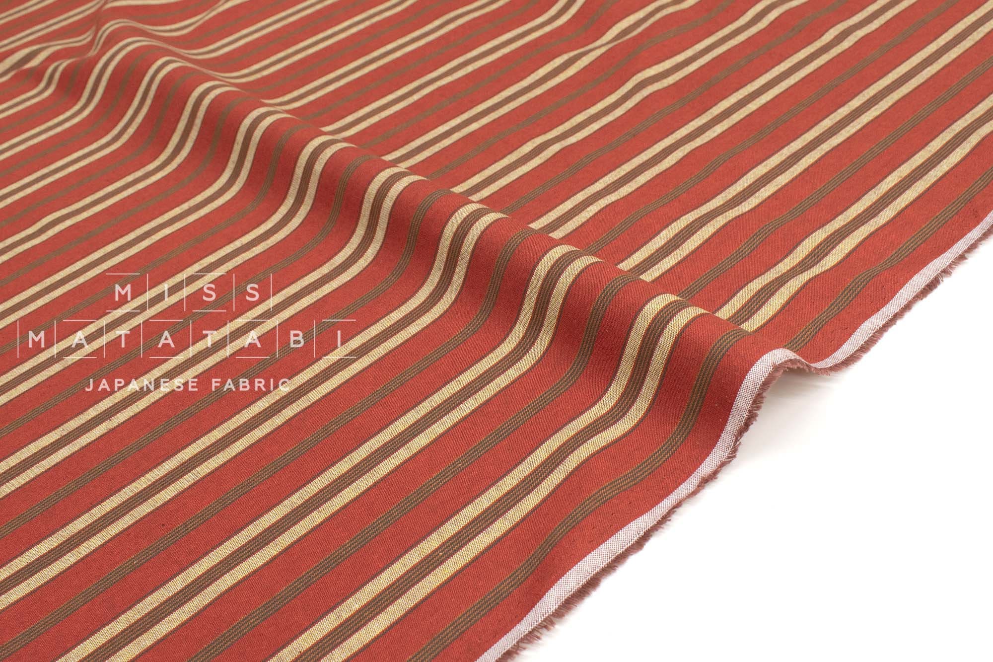 Japanese Fabric Yarn-Dyed Mikawa Momen Stripe - 9 - 50cm