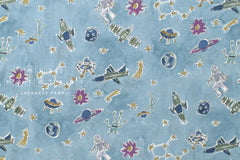 Japanese Fabric A Day in Space - light blue - 50cm