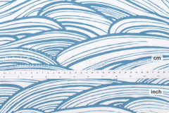 Shokunin Collection Hand-printed Chusen Japanese Yukata Fabric - namiutsu - blue - 50cm