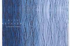 Shokunin Collection Hand-printed Chusen Japanese Yukata Fabric - motsuresuji - blue - 50cm