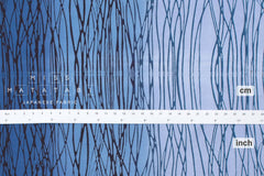 Shokunin Collection Hand-printed Chusen Japanese Yukata Fabric - motsuresuji - blue - 50cm