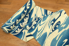 Shokunin Collection Hand-printed Chusen Japanese Yukata Fabric - shiranami - 50cm