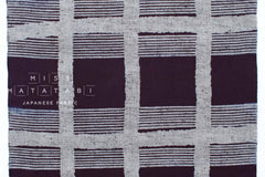 Shokunin Collection Hand-printed Chusen Japanese Yukata Fabric - Yuragi koushi - dark purple navy - 50cm